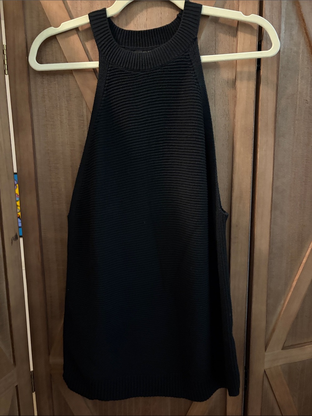 Banana Republic Black Ribbed A-Line Knit Skirt